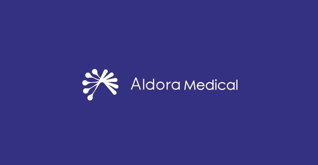 Aldora 医疗用品公司logo设计vi设计，基因重叠+字母A