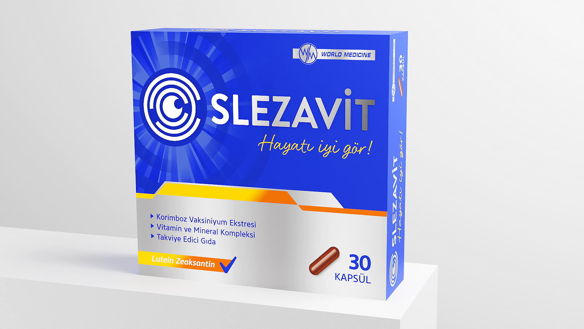 Slezavit 眼睛维生素健康保健品胶囊包装设计，突出品牌商标
