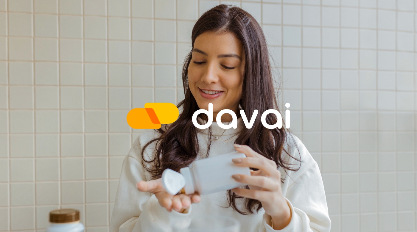 B2B制药Davai平台logo设计vi设计，橙色医药胶囊风格