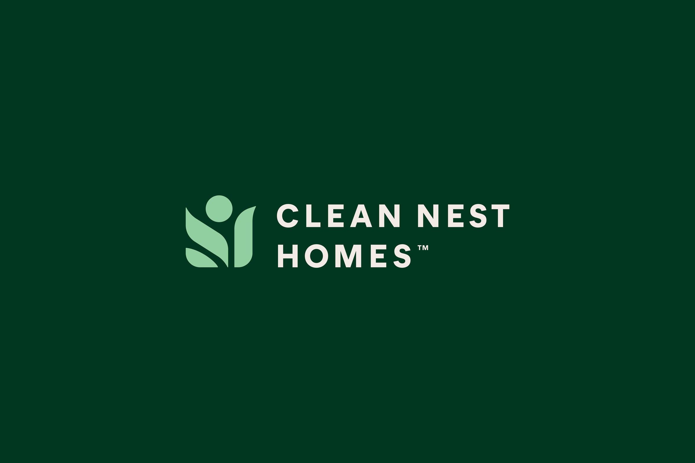 CNH全天然清洁公司logo设计“绿色花朵”元素