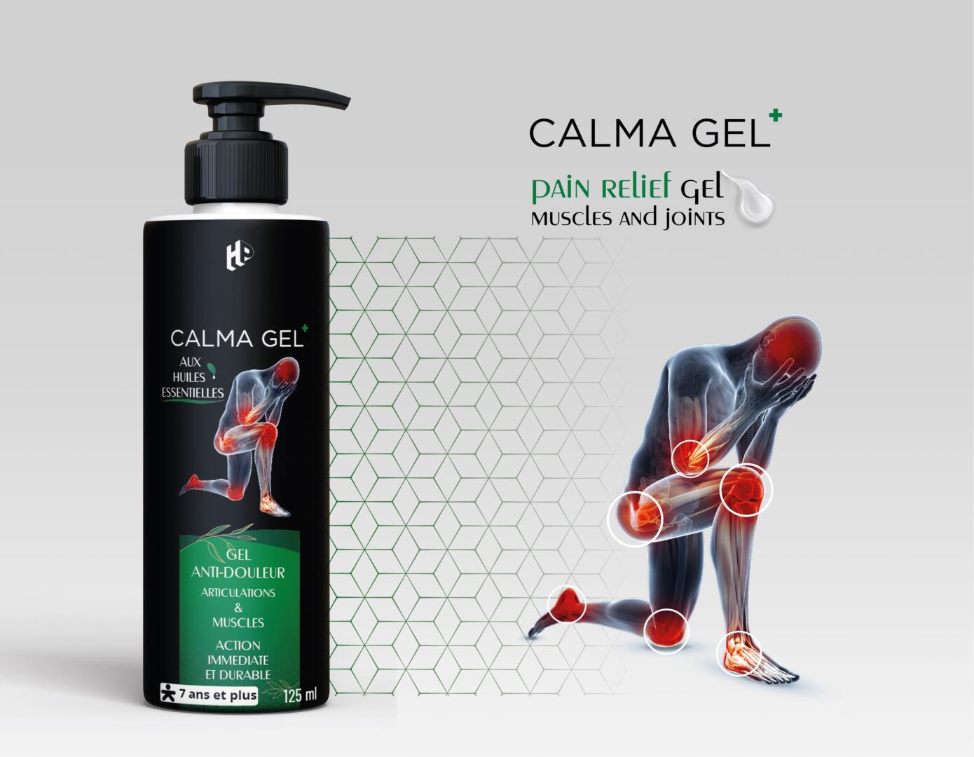 CALMA GEL 缓解肌肉疼痛和关节灵活钙镁凝胶包装设计