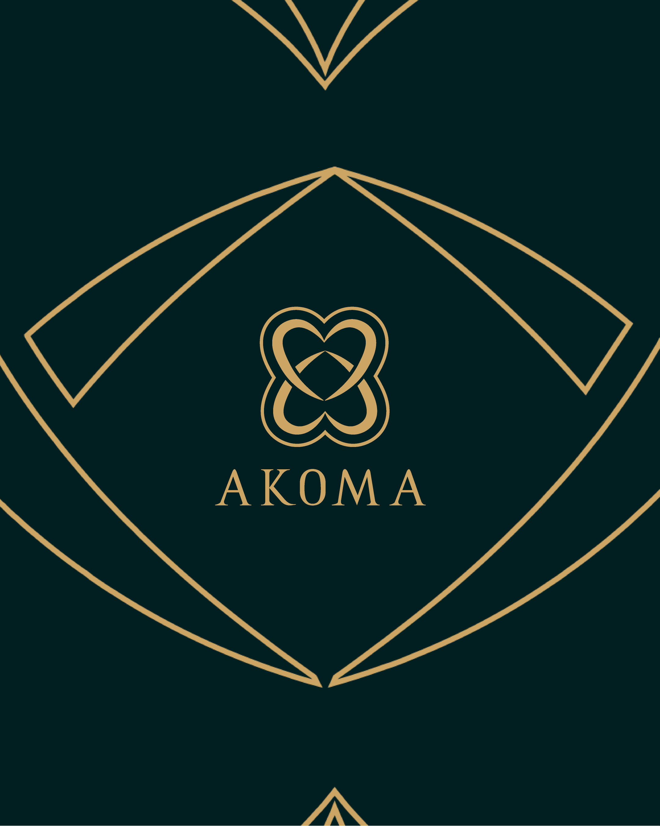 AKOMA 加纳奢侈品牌logo设计,心形与自由独立元素 AKOMA 加纳奢侈品牌logo设计,心形与自由独立元素