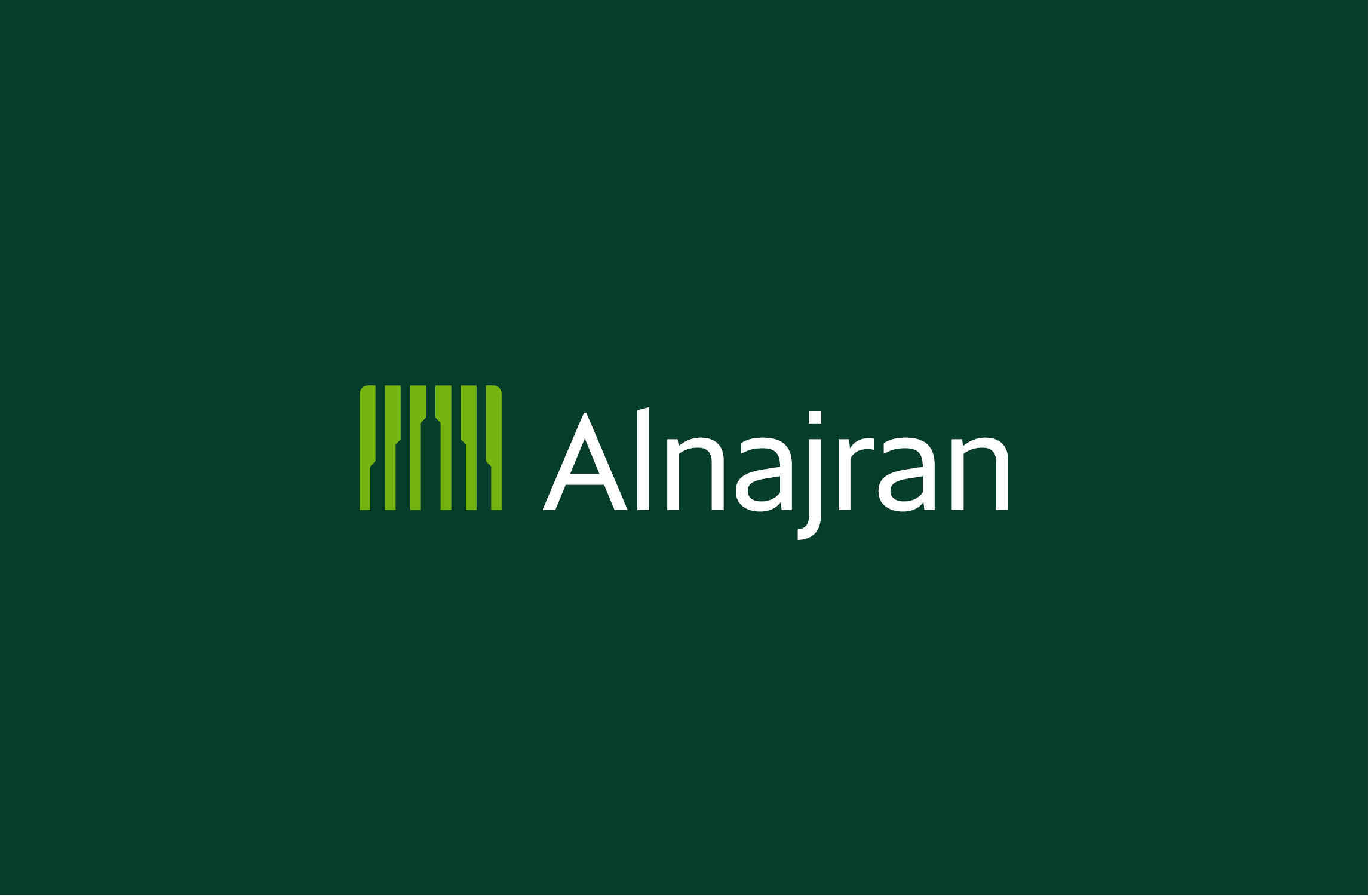Alnajran绿色住宅社区打造品牌logo设计。绿色负空间设计