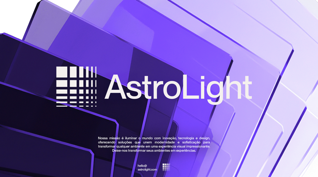 AstroLight LED照明品牌形象设计logo设计灵感源自数字LED像素