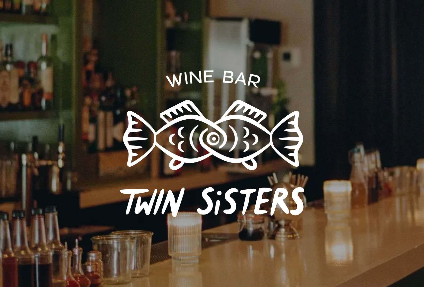 Twin Sisters 酒吧双鱼logo设计品牌视觉形象设计